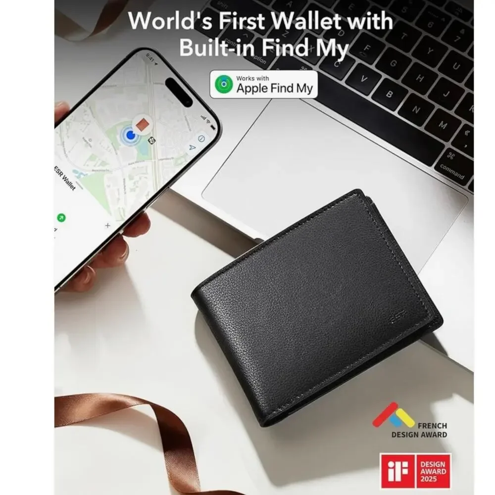 ESR Geo Wallet with Find My, RFID Blocking, GPS Wallet for Men, Wallet Tracker